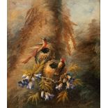 Charles Brayford Brough (1855-1922)/Nesting Flycatcher/a pair/one signed/oil on canvas,