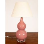 A ceramic table lamp of double gourd shape CONDITION REPORT: Condition information