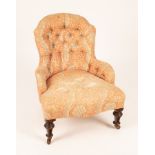 A Victorian upholstered armchair,