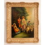 English School, 20th Century/Shepherds/in 18th Century Continental Costume/oil on board, 45.