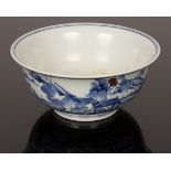 A Chinese blue and white and under glazed red porcelain bowl, Qinghua Youlihong, 20th Century,