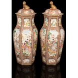 A pair of Chinese export famille rose vases, circa 1780,