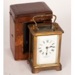 An eight-day brass carriage clock, Finnegans Ltd.