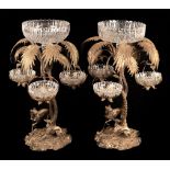 A pair of silver plated table centrepieces,