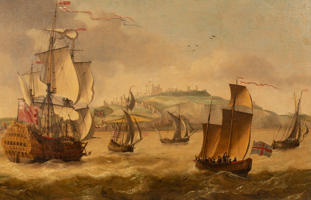 Attributed to Isaac Sailmaker (1633-1721)/Shipping off Dover/oil on canvas, 49.