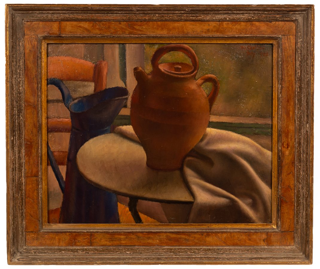 Mark Gertler (1891-1939)/Still Life/with earthenware vessel and blue ewer/signed and dated July - Image 2 of 13