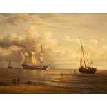 After William Cantiloe Joy/Shipping of the Coast/oil on panel,