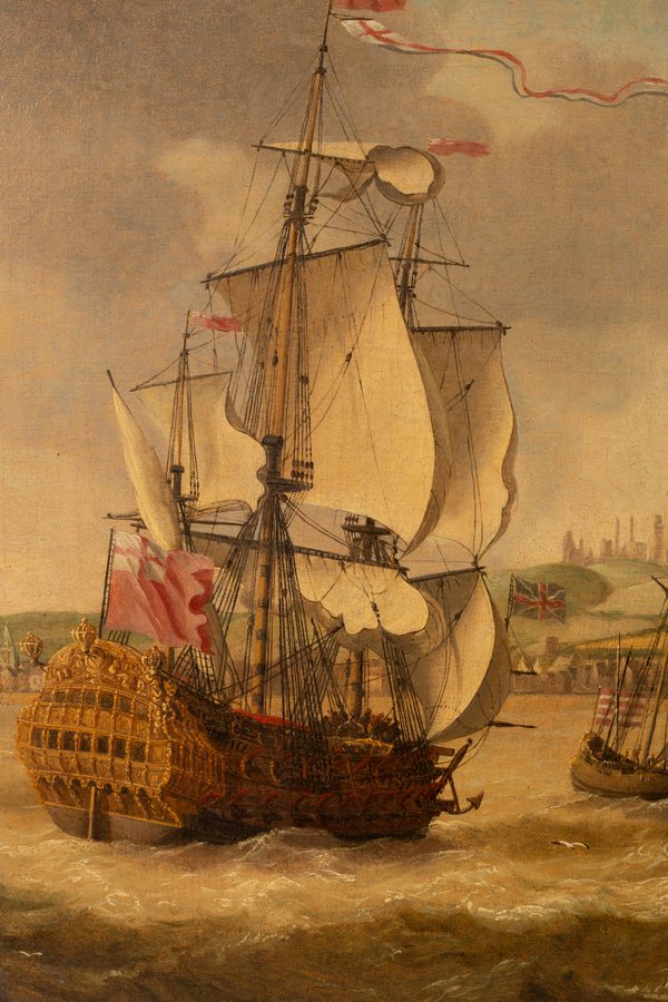 Attributed to Isaac Sailmaker (1633-1721)/Shipping off Dover/oil on canvas, 49. - Image 4 of 5