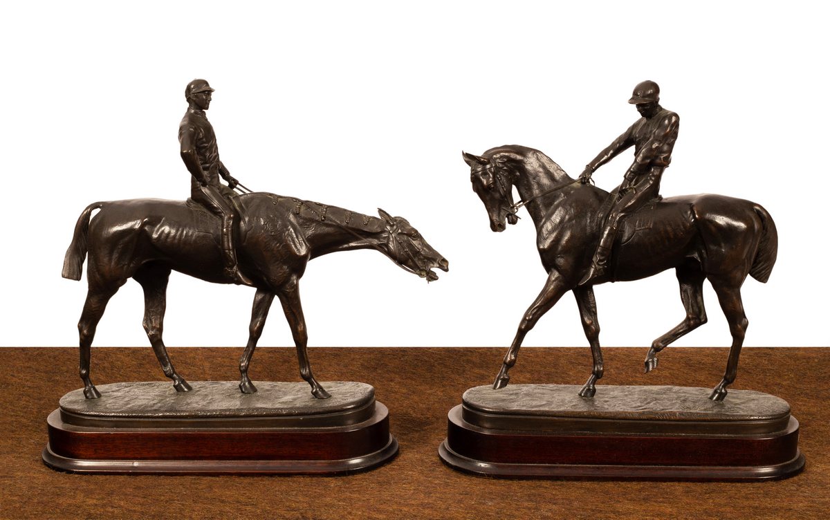 After John Willis Good (1845-1879)/Before the Race and After the Race/a pair of bronze studies of