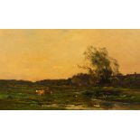 Charles Francois Daubigny (1817-1878)/Paysage aux Canards/signed and dated 1872/oil on panel, 33.