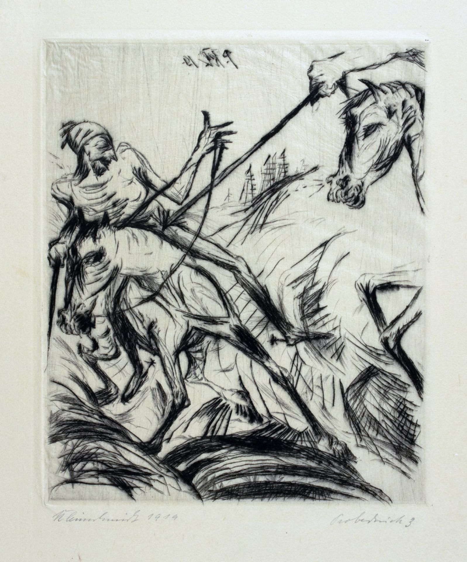 Paul Kleinschmidt. Acht Kaltnadelradierungen zu Don Quixote. - Image 4 of 4