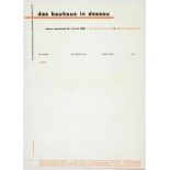 Bauhaus - Herbert Bayer. Briefbogen »das bauhaus in dessau«.