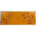 Einbände - Orangefarbener Ecrasélederband, signiert »Roland Meuter Ascona«, mit vergoldeter Filetenz