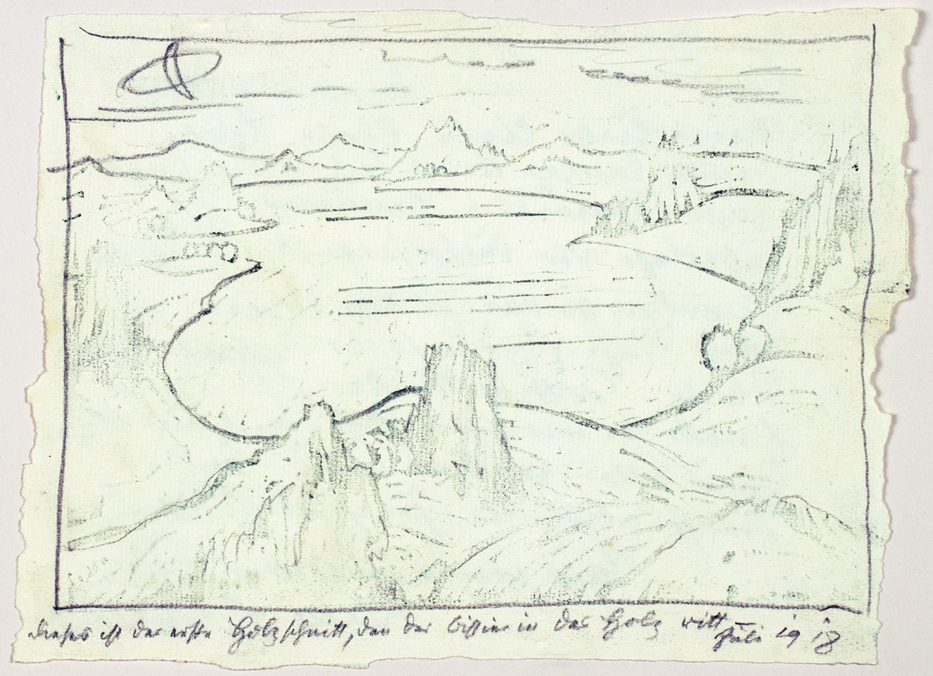 Julius Bissier. Berglandschaft mit See.