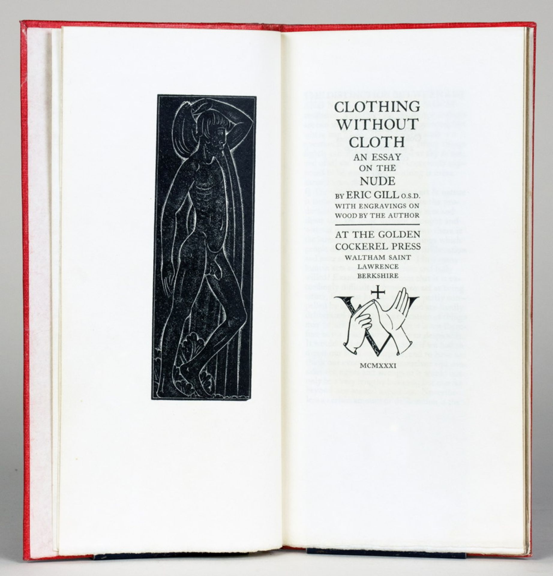 The Golden Cockerel Press - Eric Gill. Clothing without Cloth.