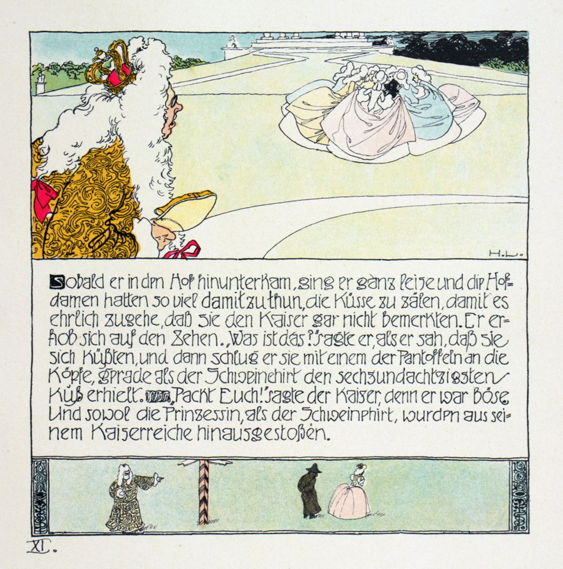 Wiener Jugendstil - H[ans] C[hristian] Andersen. Die Prinzessin und der Schweinehirt. - Image 5 of 6