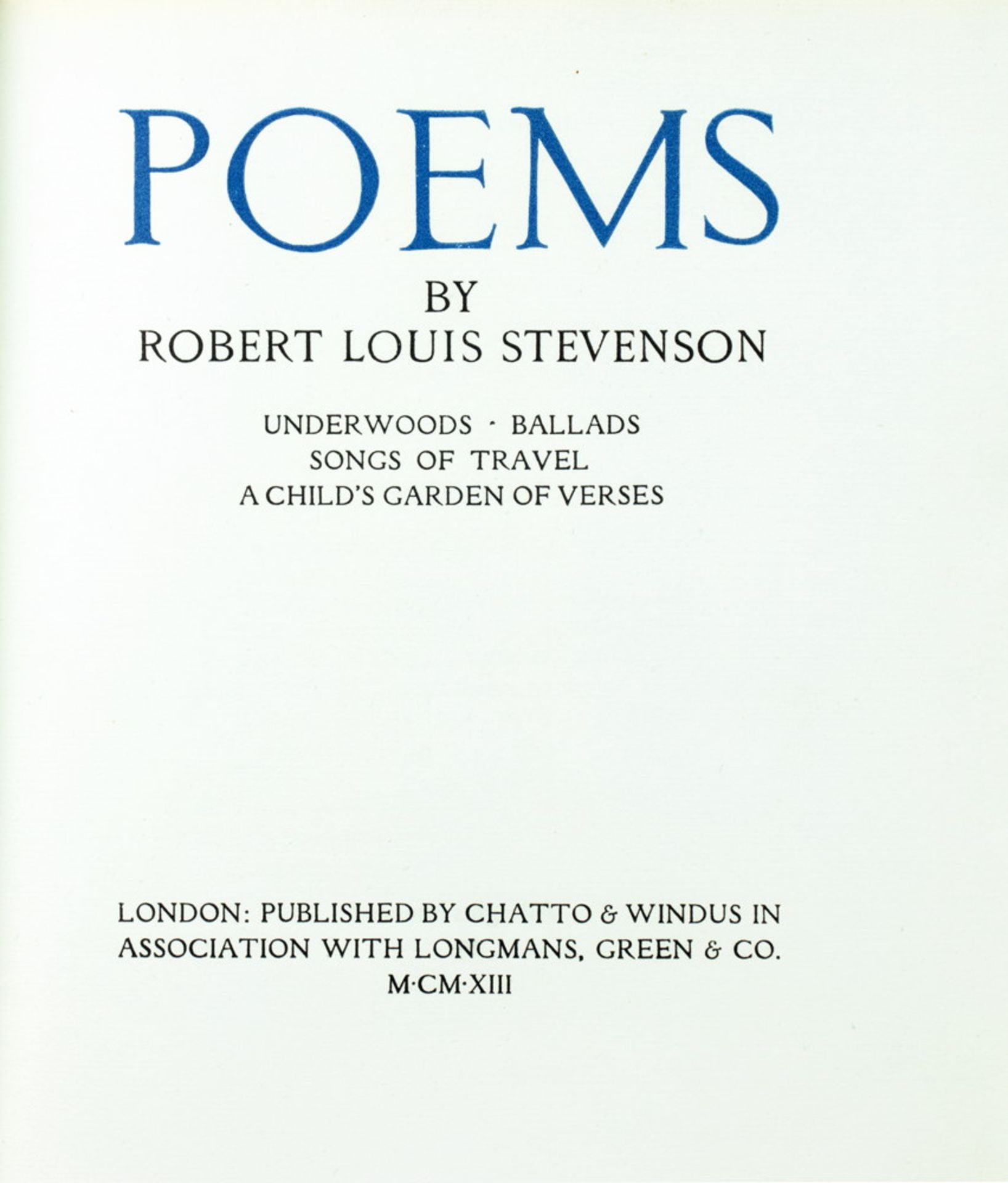 Florence Press - Robert Louis Stevenson. Poems.