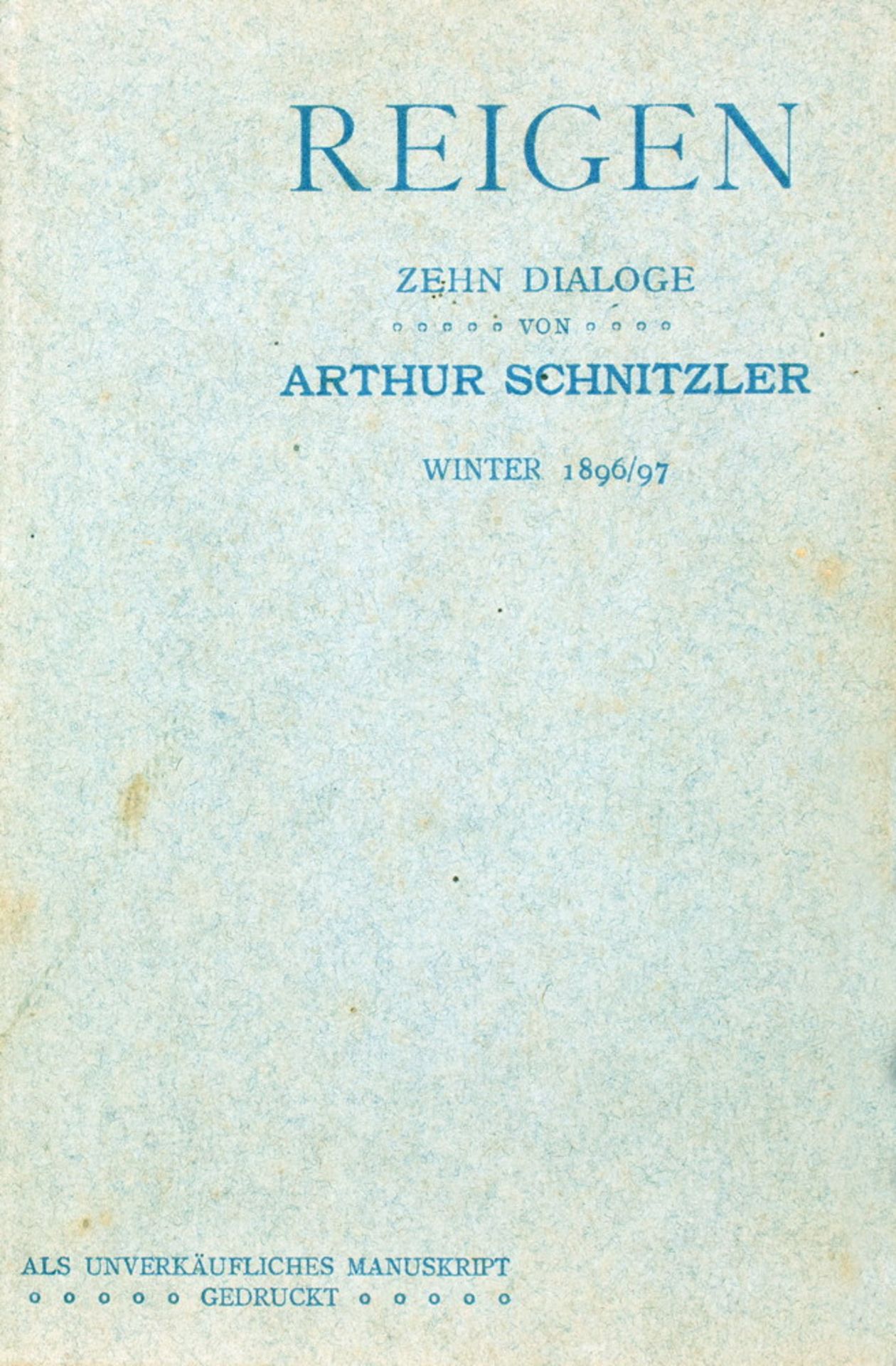 Arthur Schnitzler. Reigen.