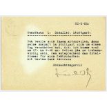 Wassily Kandinsky. Postkarte mit eigenhändiger Unterschrift.