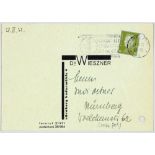 Georg Gustav Wieszner. Visitenkarte mit eigenhändigem Gruß und eigenhändige Briefkarte, beide mit Un