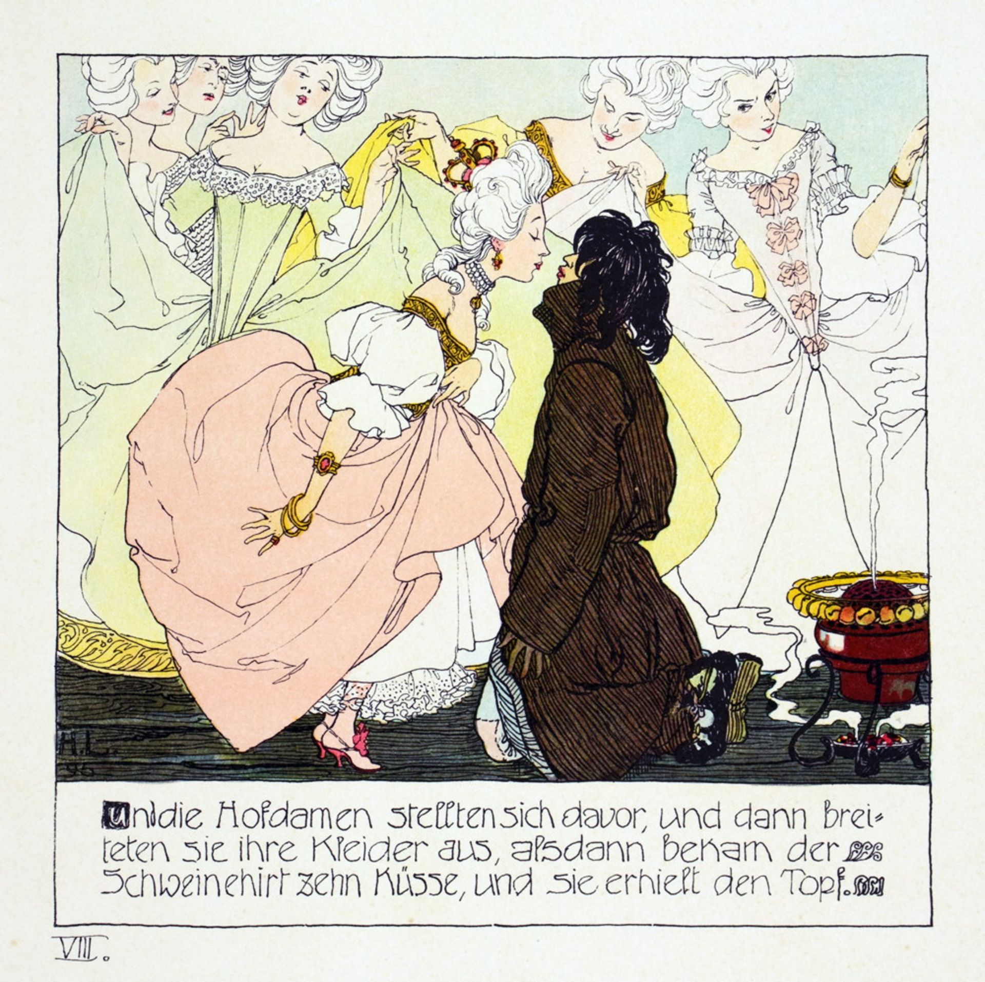 Wiener Jugendstil - H[ans] C[hristian] Andersen. Die Prinzessin und der Schweinehirt. - Image 3 of 6