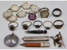 A quantity of costume jewellery items including tw