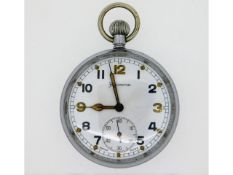 A wartime Helvetia pocket watch with broad arrow m
