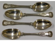 Four king's pattern 1869 George Adams London silver tablespoons, 360g