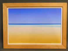 A framed oil on canvas of Brazilian beach & surf s