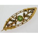 A Victorian 15ct gold brooch set with 4.8mm diamet