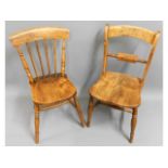 Two 19thC. elm farmhouse chairs