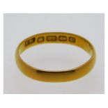 A 22ct gold band, 2.57g, size N/O