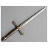 An antique steel dagger with wire bound handle & b