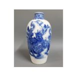An 18thC. Chinese blue & white vase with riverside
