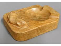 A carved oak Robert "mouseman" Thompson ashtray, 4