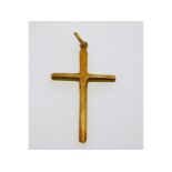 A yellow metal cross, electronically tests as 18ct