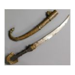 A c.1900 Persian dagger with scabbard, 17.5in long