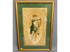 An early 19thC. framed raised silk work picture of