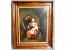 An 18thC. Italian school painting of Father, Mothe