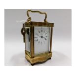 A French brass L'Epee carriage clock, 6.1in tall i