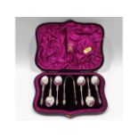 A cased set of Wakely & Wheeler 1891 London silver