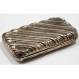 A hallmarked silver tobacco box, 2.5in wide, 51.03