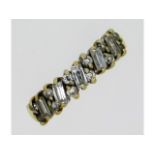 A 9ct gold half eternity style ring set with white