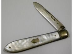 A 1917 C. W. Fletcher & Son Sheffield silver blade