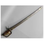 An 18th/19thC. sword with leather & brass grip & g