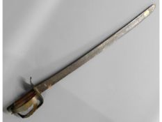 An 18th/19thC. sword with leather & brass grip & g