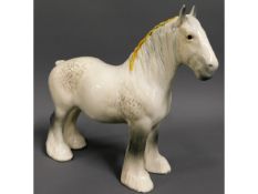 A large Beswick grey shire horse, 8.25in tall & 9.