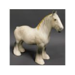 A large Beswick grey shire horse, 8.25in tall & 9.