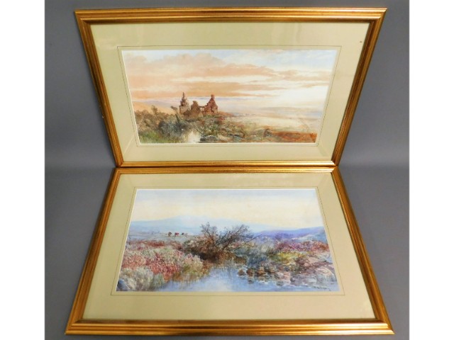 A pair of gilt framed William Widgery watercolours