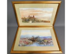 A pair of gilt framed William Widgery watercolours